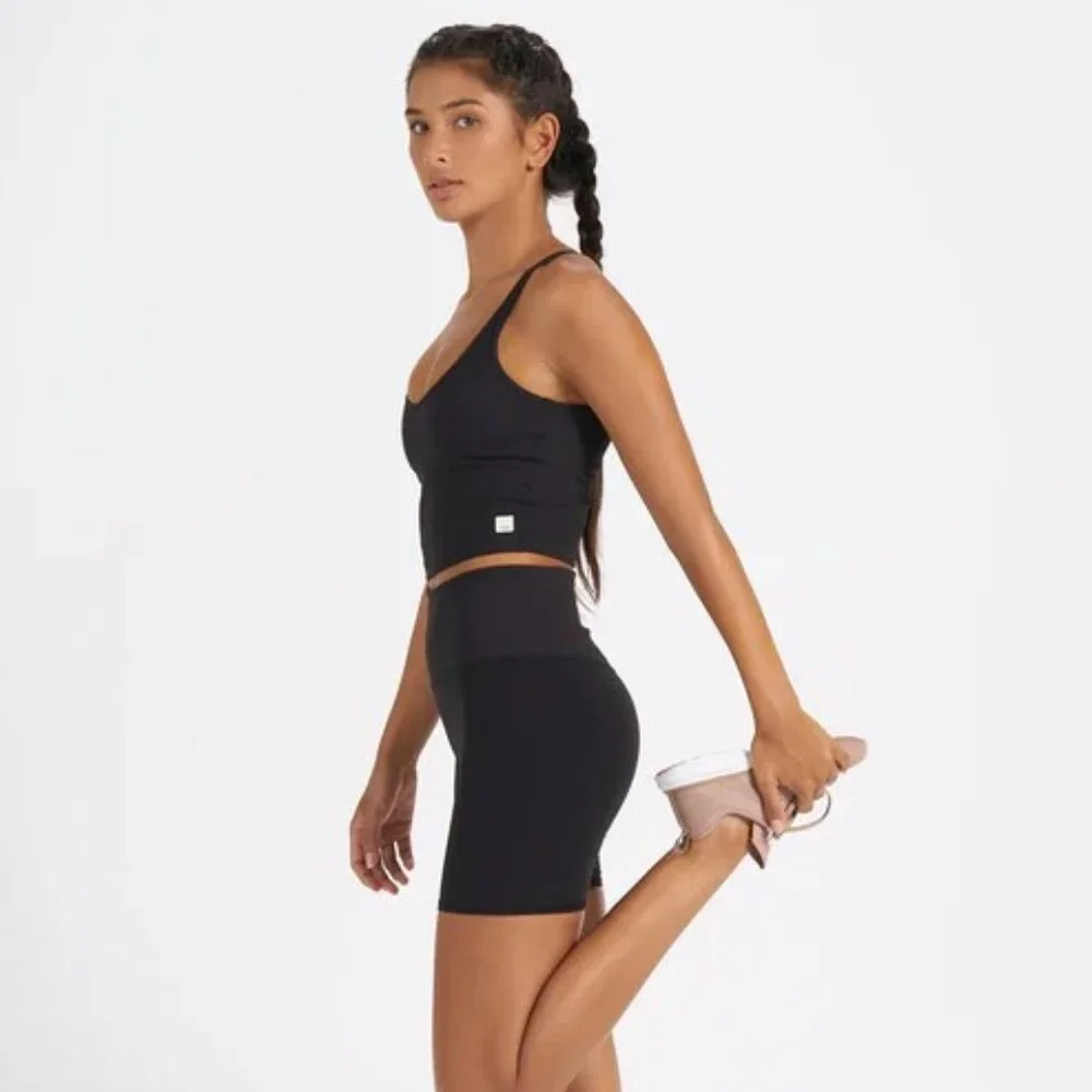 NWT Vuori Rib Studio Biker Short, Size XS, Black - Picture 3 of 10